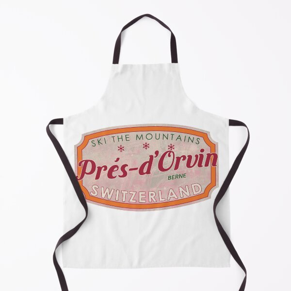 Item preview, Prés-d'Orvin, Switzerland, Berne, Ski, textured skiing badge designed and sold by Wanderful-roads.