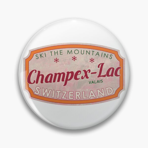 Item preview, Champex-Lac, Switzerland, Valais, Ski, textured skiing badge designed and sold by Wanderful-roads.