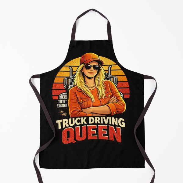 Item preview, Truck Driving Queen – Female Trucker Retro Sunset designed and sold by JustViralShirts.