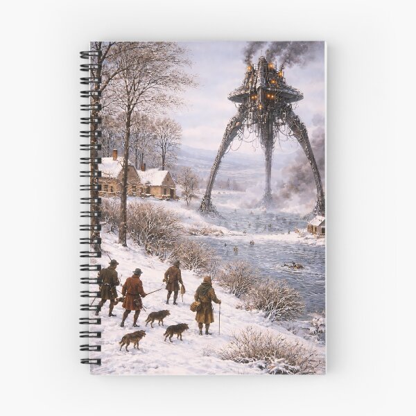 Item preview, Flemish Winter Meets Steam Tripod – Inspired by the Flemish painter Pieter Bruegel (1525–1569), who never anticipated tripod traffic. designed and sold by TheArtsyFrogs.