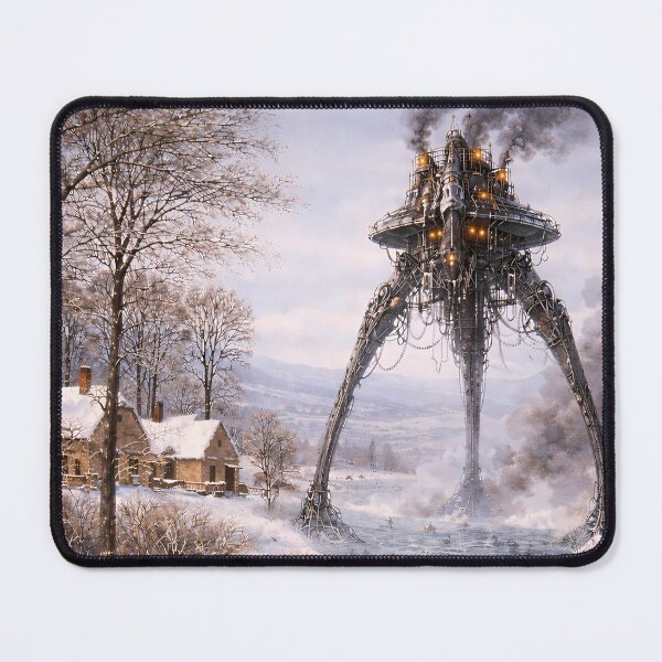 Item preview, Flemish Winter Meets Steam Tripod – Inspired by the Flemish painter Pieter Bruegel (1525–1569), who never anticipated tripod traffic. designed and sold by TheArtsyFrogs.