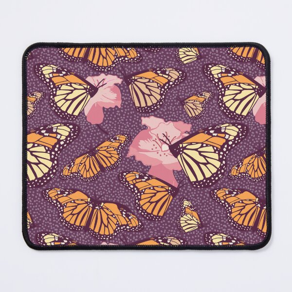 Item preview, Dark Pattern of Monarch Butterflies with Flowers, Hand Drawn designed and sold by FourAcreFarm.