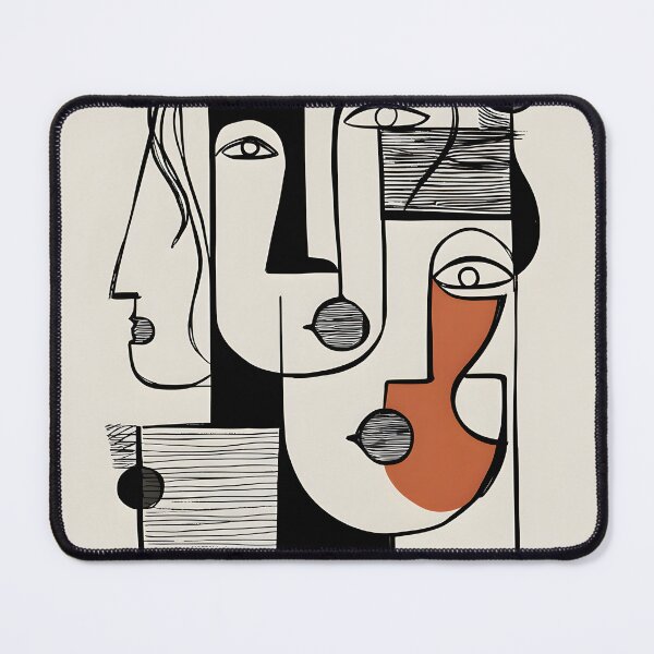 Item preview, Women's Day Minimalist Interconnected Faces in Earthy Tones Symbolizing Unity and Diversity designed and sold by OlfactoART Studio.