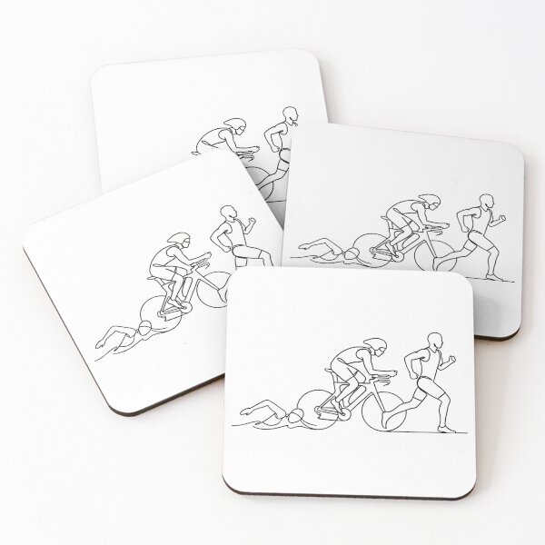 Item preview, Minimalist Triathlon Swim Bike Run Line Art designed and sold by valezaziki.