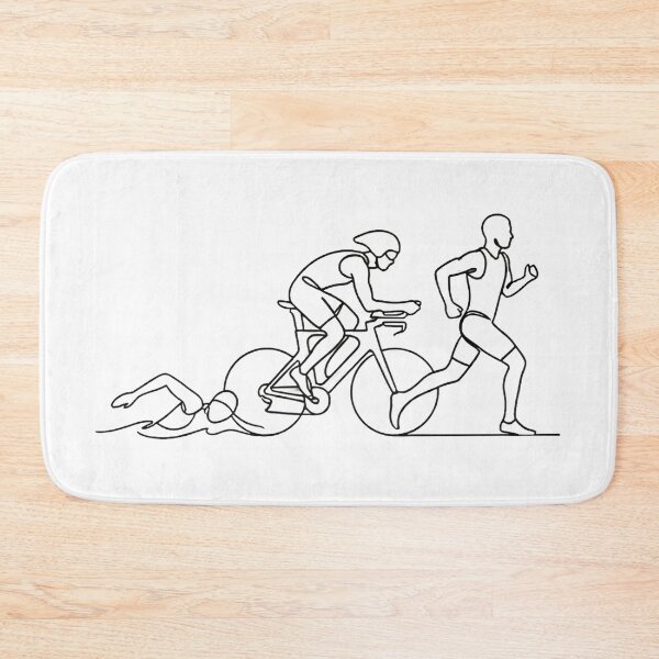 Item preview, Minimalist Triathlon Swim Bike Run Line Art designed and sold by valezaziki.