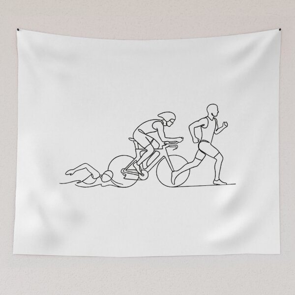 Item preview, Minimalist Triathlon Swim Bike Run Line Art designed and sold by valezaziki.
