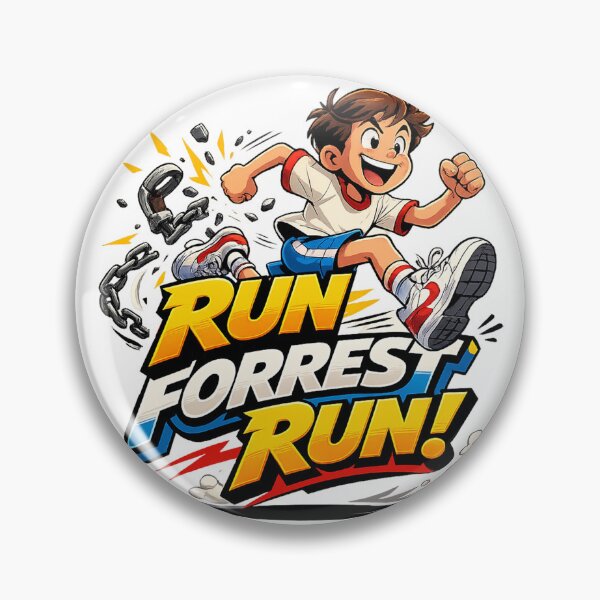 Item preview, Run Forrest Run – Funny Retro Running Quote Cartoon Design designed and sold by inaveed.