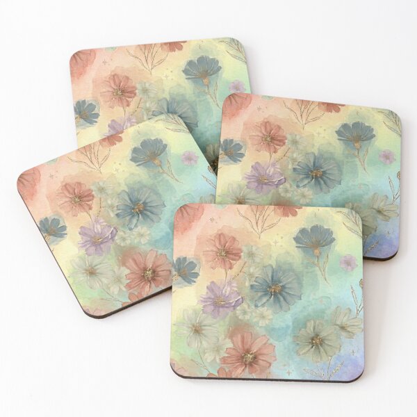 Item preview, Soft Rainbow Watercolor Floral Pattern designed and sold by GenX369.