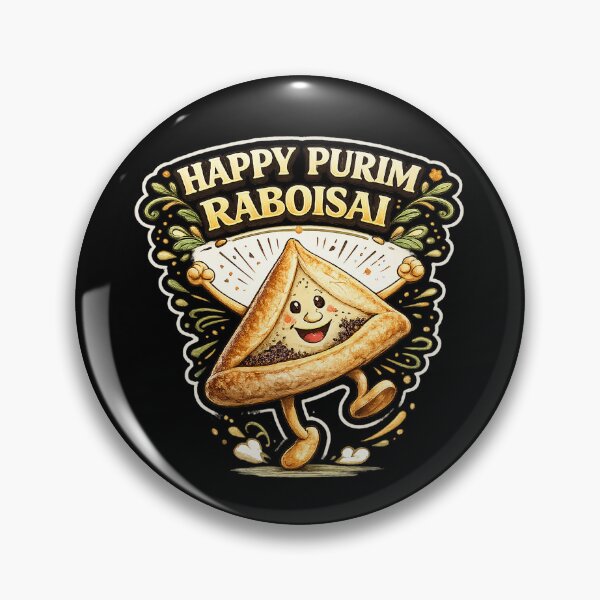 Item preview, Happy Purim Raboisai – Festive Hamantaschen Celebration Artwork designed and sold by YG - YiddisheGesheft.