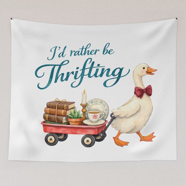 Item preview, I’d Rather Be Thrifting – Cute Goose Vintage Aesthetic Design designed and sold by Luvahawb.