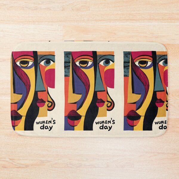 Item preview, Women's Day Bold Abstract Geometric Faces in Vibrant Colors, A Tribute to Feminine Energy designed and sold by OlfactoART Studio.