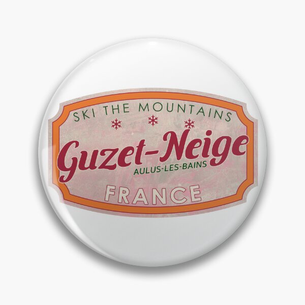 Item preview, Guzet-Neige, France, Aulus-les-Bains, Ski, textured skiing badge designed and sold by Wanderful-roads.