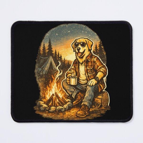 Item preview, Camping Labrador Dad – Retro Campfire Coffee designed and sold by PawPrintCustom.