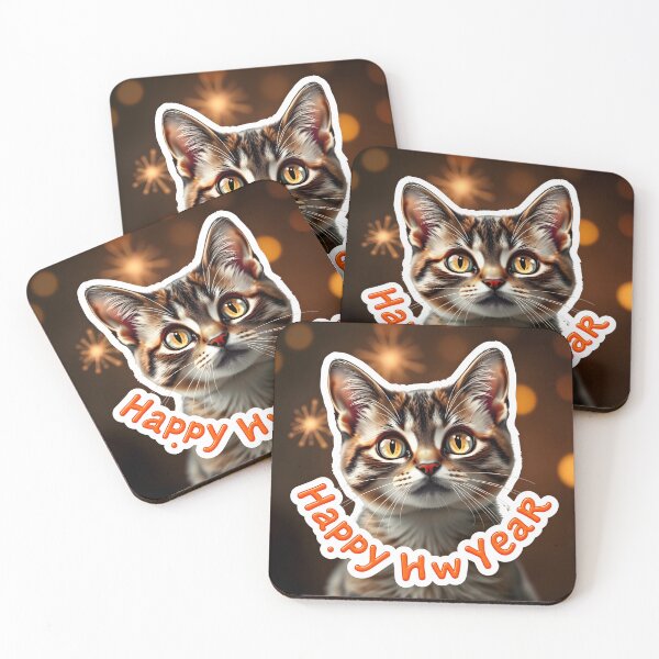 Item preview, Cheerful Cat Holiday Party Sticker designed and sold by Teewave-Ashish.