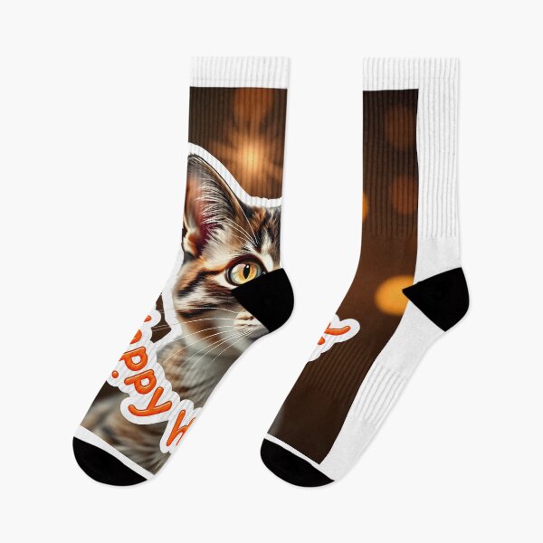 Item preview, Cheerful Cat Holiday Party Sticker designed and sold by Teewave-Ashish.