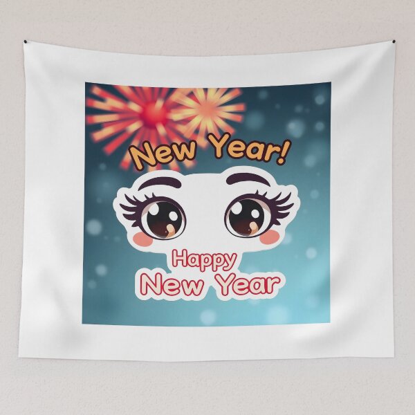 Item preview, Vibrant Cat New Year Festive Sticker   designed and sold by Teewave-Ashish.