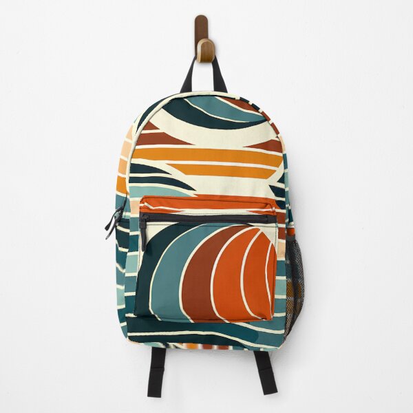 Item preview, Geometric Sailboat at Sunset in Colour Block Stripes designed and sold by InkSmithery.