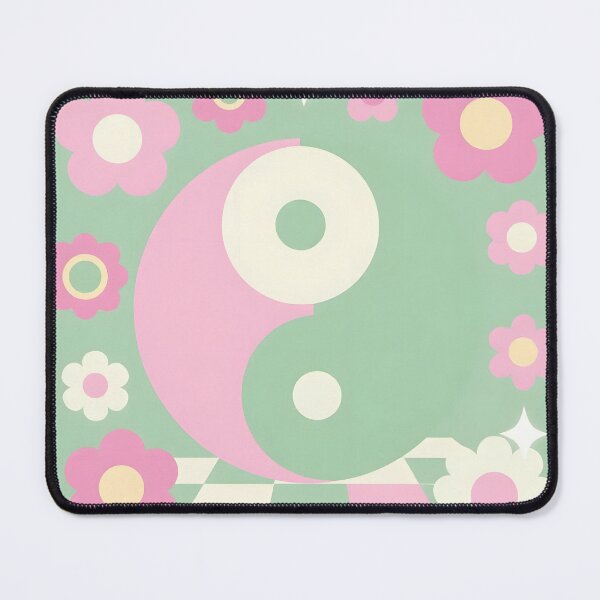 Item preview, Pastel Y2K Yin Yang & Smiling Flowers Pattern designed and sold by Zentavix.