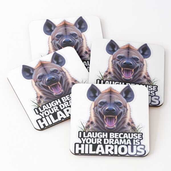 Item preview, Modern Laughing Hyena Sticker – Your Drama Is Hilarious Vinyl Decal designed and sold by ARTCREATESHOP.