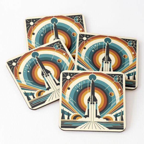 Item preview, Retro Geometric Rocket Launch designed and sold by InkSmithery.