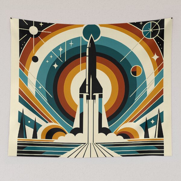 Item preview, Retro Geometric Rocket Launch designed and sold by InkSmithery.