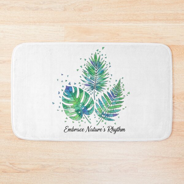 Item preview, "Modern Abstract Botanical Leaves: Deconstructed Monstera & Fern with 'Embrace Nature's Rhythm' Quote" designed and sold by Blue Bird  Designs.