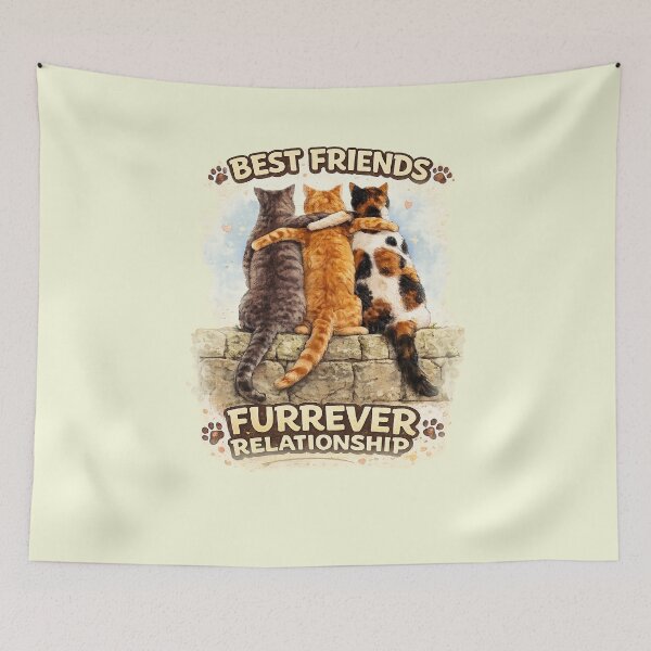 Item preview,  Funny Cats. Best friends. Furrever Relationship. designed and sold by Natart1004.
