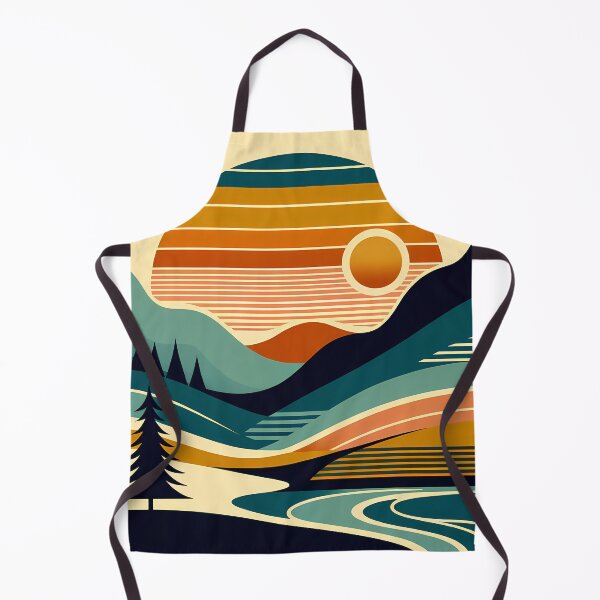 Item preview, Geometric Sun Over Layered Mountains designed and sold by InkSmithery.