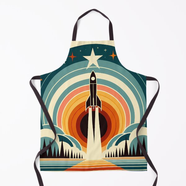 Item preview, Retro Rocket Launch Geometric Space Scene designed and sold by InkSmithery.