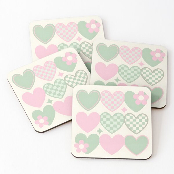 Item preview, Pastel Y2K Checkered & Solid Hearts Pattern designed and sold by Zentavix.