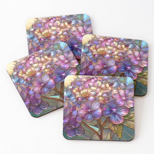 Item preview, Hydrangea Flower Stained Glass Style Botanical Art designed and sold by MargaretWiktor.
