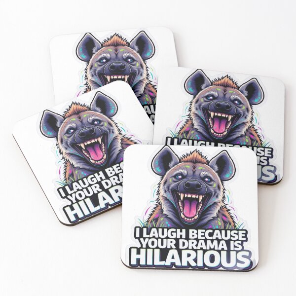 Item preview, Stylized Modern Hyena Sticker – Drama Free Vibes Glossy Vinyl Art designed and sold by ARTCREATESHOP.