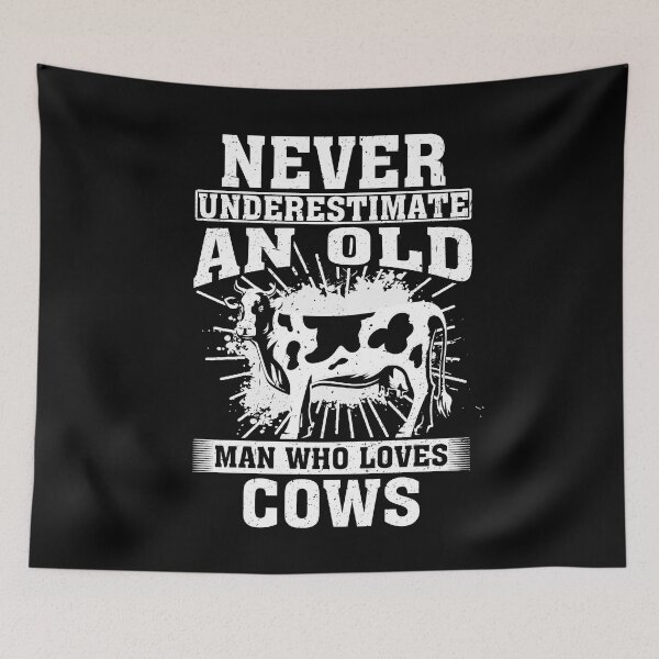 Item preview, Never Underestimate An Old Man Who Loves Cows  designed and sold by CosmoKitsch.