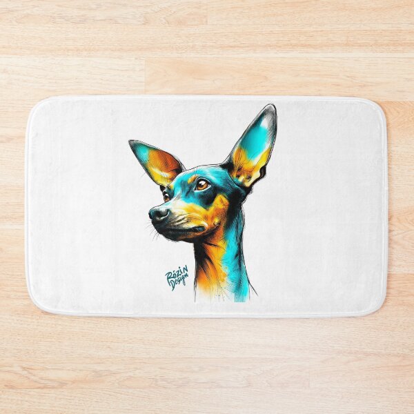 Item preview, Chihuahua Portrait – Turquoise & Orange Ink Splash Line Art designed and sold by Rozin-Design.