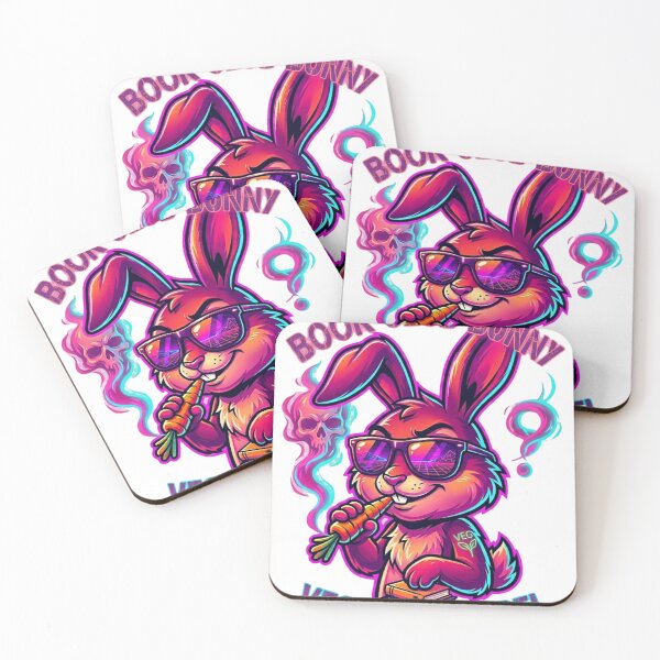 Item preview, Retro Synthwave Vegan Rebel Bunny – Edgy Book Club Aesthetic designed and sold by YK SHOP.