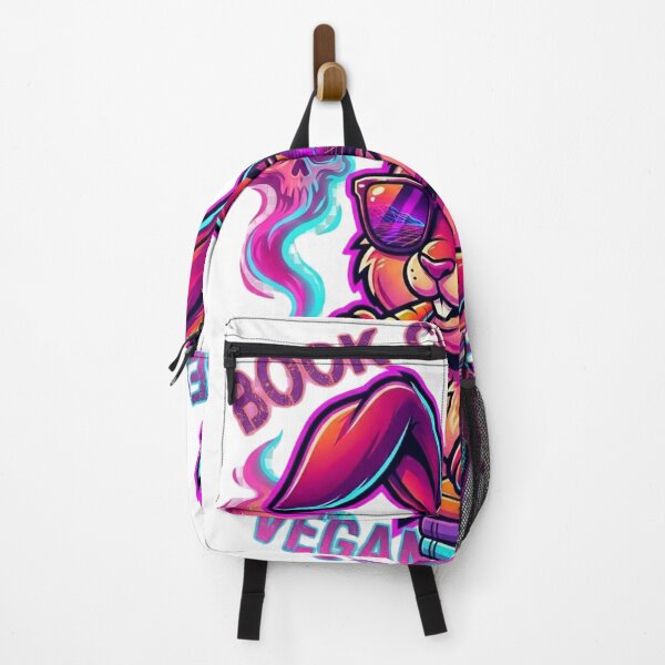 Item preview, Retro Synthwave Vegan Rebel Bunny – Edgy Book Club Aesthetic designed and sold by YK SHOP.