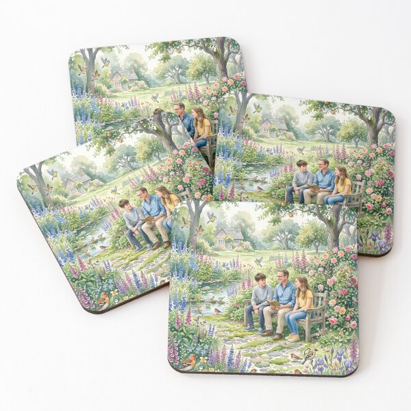 Item preview, Serene Family Moments: Watercolor Park Scene designed and sold by VibranPalette.