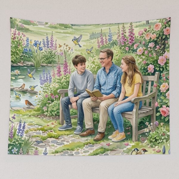 Item preview, Serene Family Moments: Watercolor Park Scene designed and sold by VibranPalette.