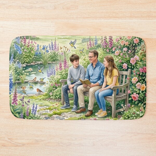 Item preview, Serene Family Moments: Watercolor Park Scene designed and sold by VibranPalette.