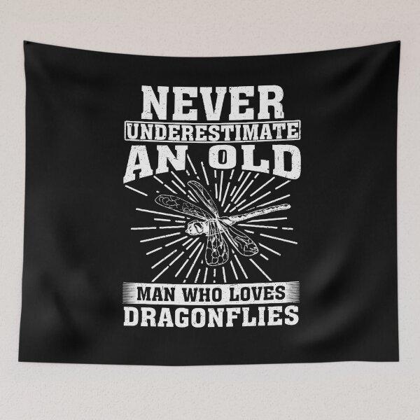 Item preview, Never Underestimate An Old Man Who Loves dragonflies designed and sold by CosmoKitsch.