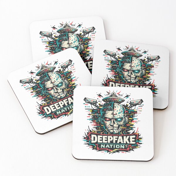 Item preview, Deepfake Nation AI Surveillance Cyberpunk  designed and sold by The Junto Shop.