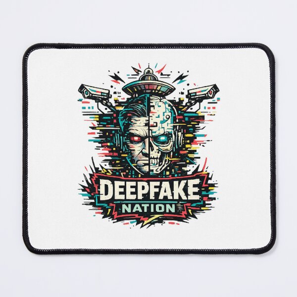 Item preview, Deepfake Nation AI Surveillance Cyberpunk  designed and sold by The Junto Shop.