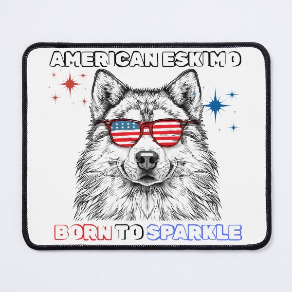 Item preview, American Eskimo Born to Sparkle – Patriotic Dog with USA Sunglasses designed and sold by ArcticFoxStudio.
