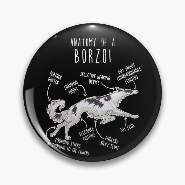 Item preview, Black and White Borzoi Dog Anatomy designed and sold by Clara Hollins.