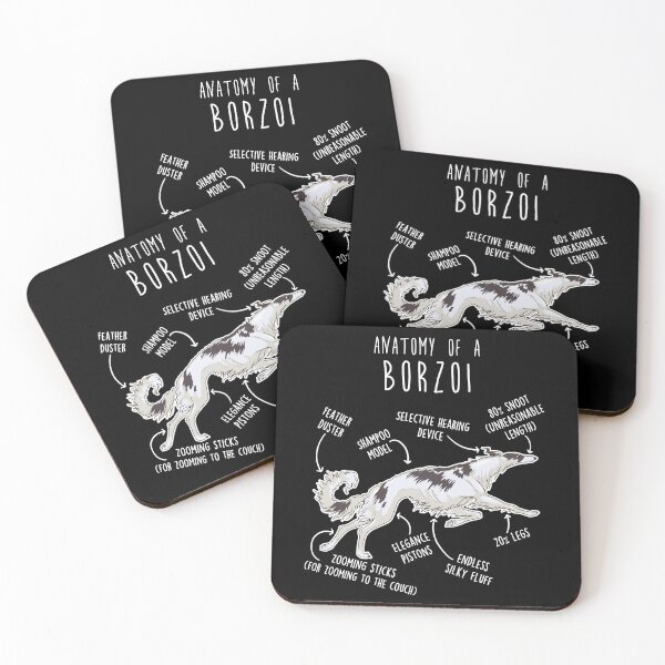 Item preview, Black and White Borzoi Dog Anatomy designed and sold by Clara Hollins.