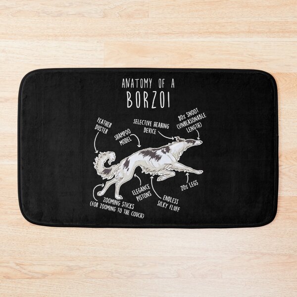 Item preview, Black and White Borzoi Dog Anatomy designed and sold by Clara Hollins.