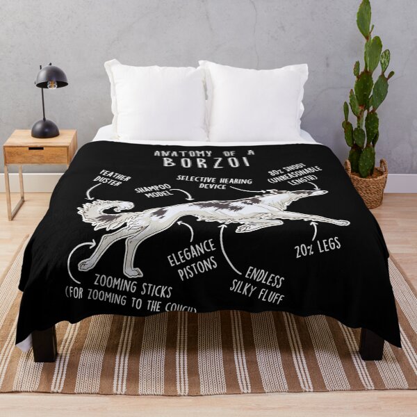 Item preview, Black and White Borzoi Dog Anatomy designed and sold by Clara Hollins.