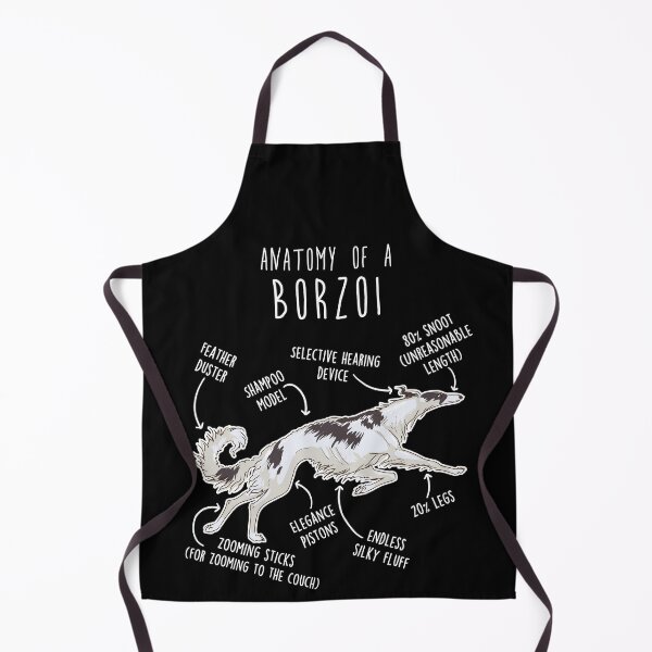 Item preview, Black and White Borzoi Dog Anatomy designed and sold by Clara Hollins.