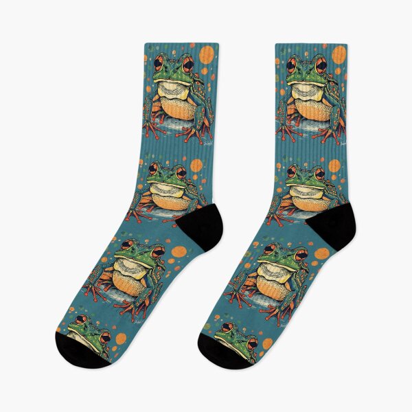 Item preview, Vibrant Frog Illustration, Bold Colourful Amphibian Art Print designed and sold by JawKneeArt.