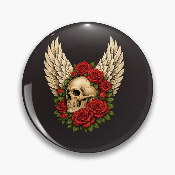 Item preview, Dark Romantic Skull Roses Winged Gothic Artwork designed and sold by ImagineYourART ⭐️⭐️⭐️⭐️⭐️.